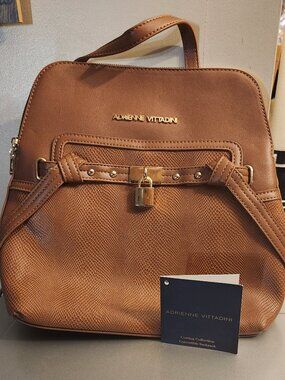 Adrienne Vittadini Cognac Convertible Backpack Handbag New With Tags